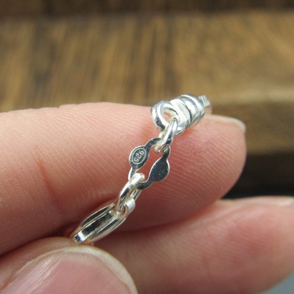 14" Sterling Silver Double Locking Hearts Necklace Vintage - Picture 4 of 6